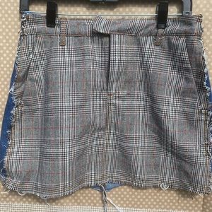 Signatures Denim/Plaid Skirt